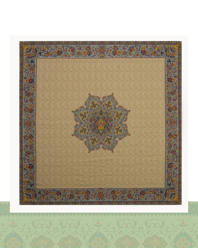 ترمه ابریشم 1*1 طرح گلفرنگ کلاسیک