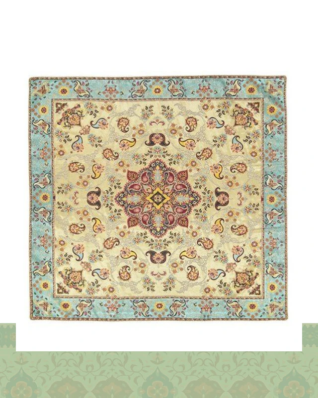 ترمه ابریشم 1*1 طرح گل نگار