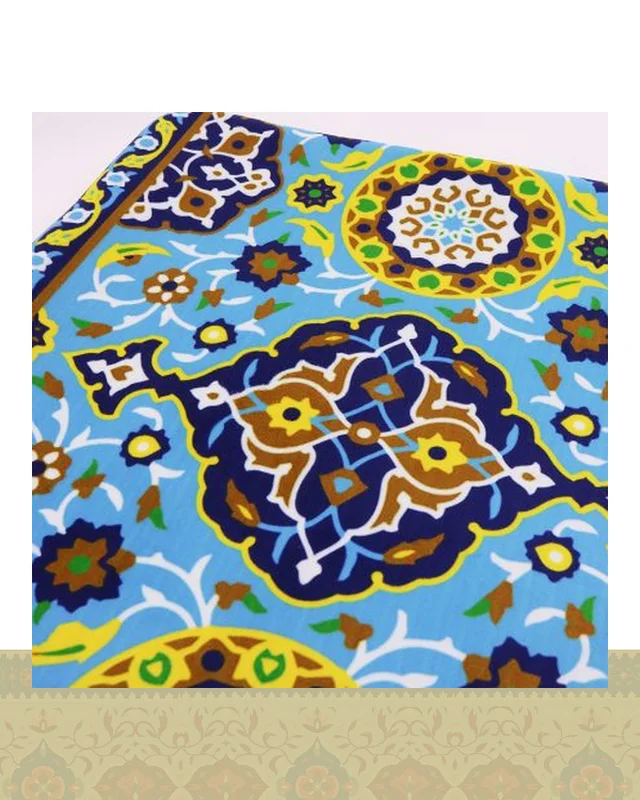 کاور کوسن طرح نقوش سنتی آبی روشن کد c132 در دیارلند