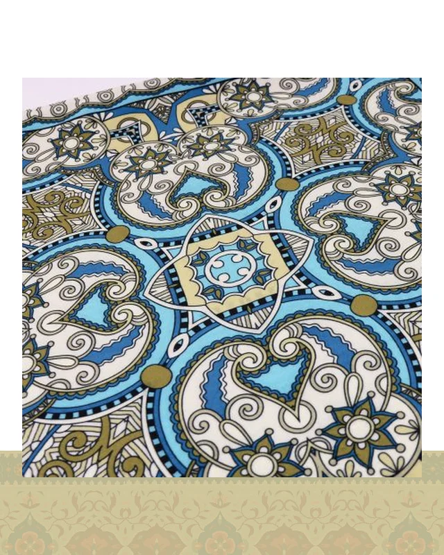 کاور کوسن طرح نقوش سنتی آبی کِرِم کد c135 در دیارلند