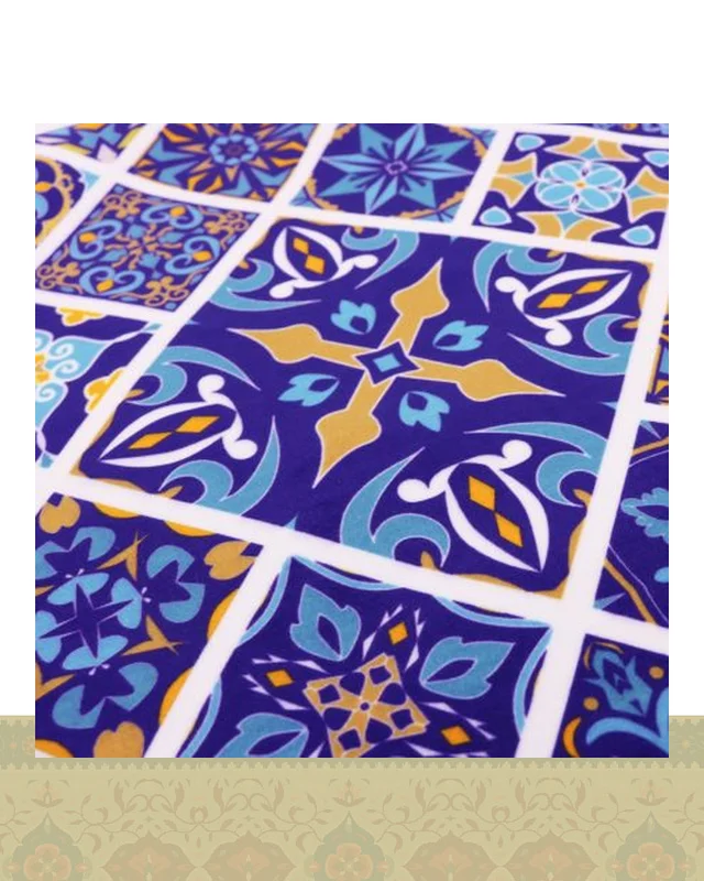 کاور کوسن طرح نقوش سنتی لوزی آبی کد c138 در دیارلند