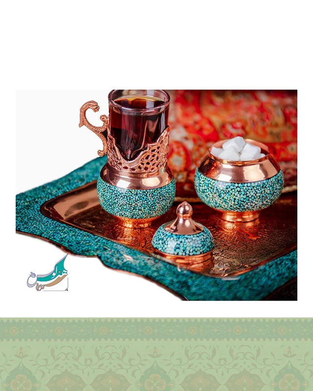 عکس سرویس چای خوری فیروزه کوبی اصفهان