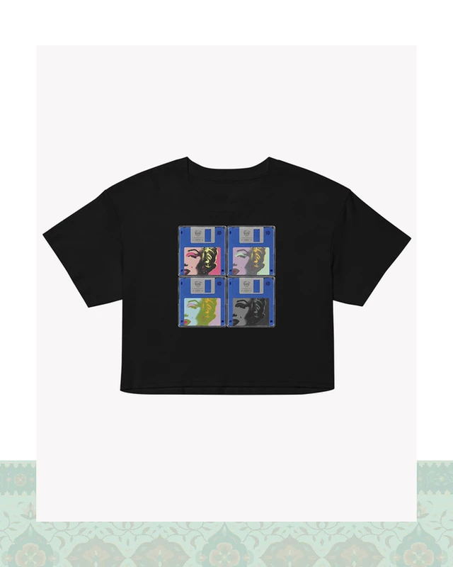 تیشرت کراپ اندی وارهول Andy Warhol – Shot Marilyns - سفید - Free Size