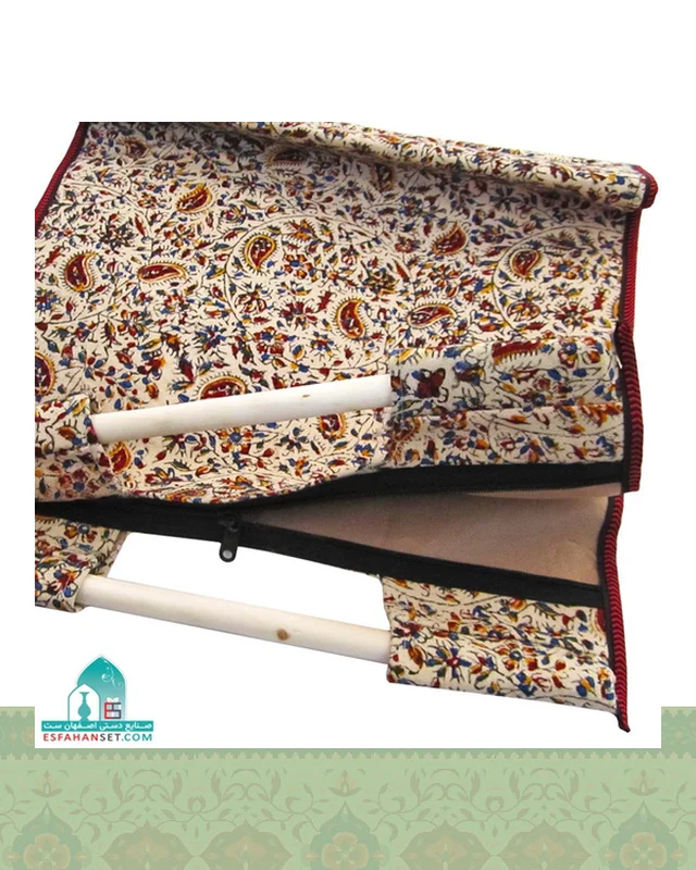 ارسال و فروش ساک قلمکار سنتی مدل دسته چوبی اندازه 43×40 سانتیمتر در خارج از کشور