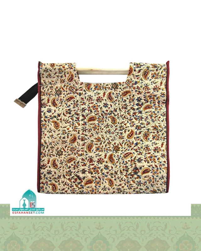 ارسال ساک قلمکار سنتی مدل دسته چوبی اندازه 43×40 سانتیمتر به خارج ایران