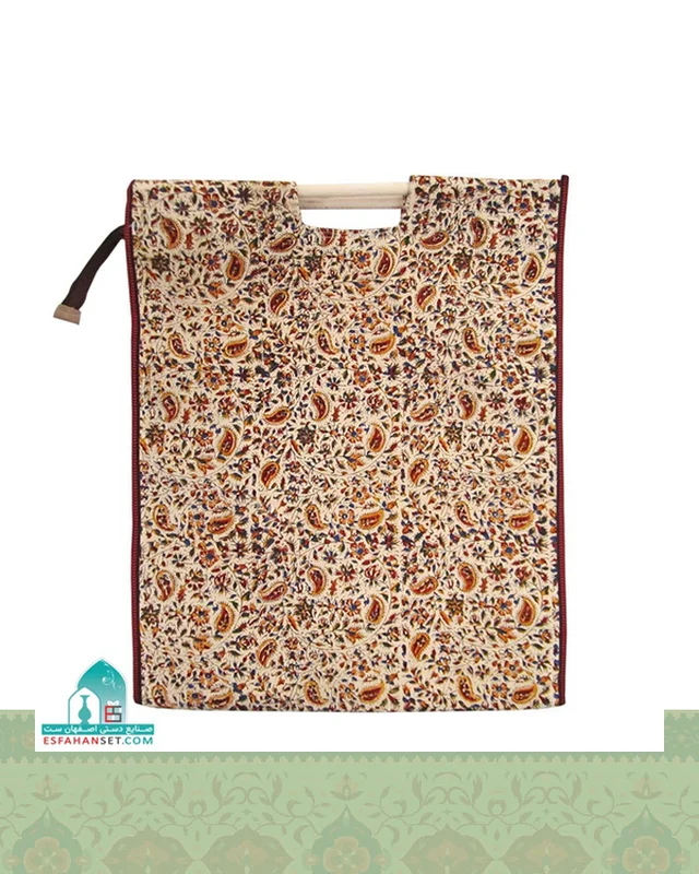 ارسال ساک هدیه قلمکار مدل دسته چوبی اندازه 50×60 سانتیمتر به خارج ایران