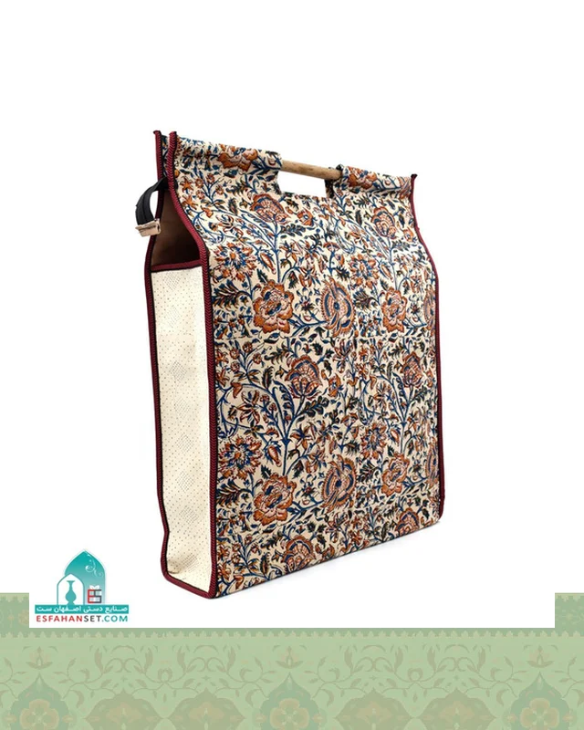 خرید ساک هدیه قلمکار مدل دسته چوبی اندازه 50×60 سانتیمتر از ایران