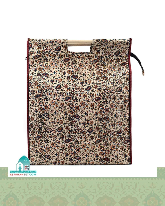 ارسالی مستقیم ساک هدیه قلمکار مدل دسته چوبی اندازه 50×60 سانتیمتر از ایران
