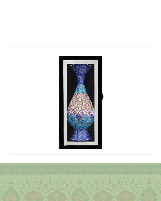 ارسال و فروش گلدان ۲۰ سانتی میناکاری باکس مخمل در خارج از کشور