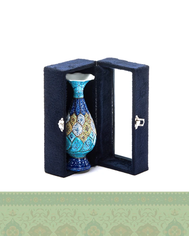 گلدان ۲۰ سانتی میناکاری باکس مخمل