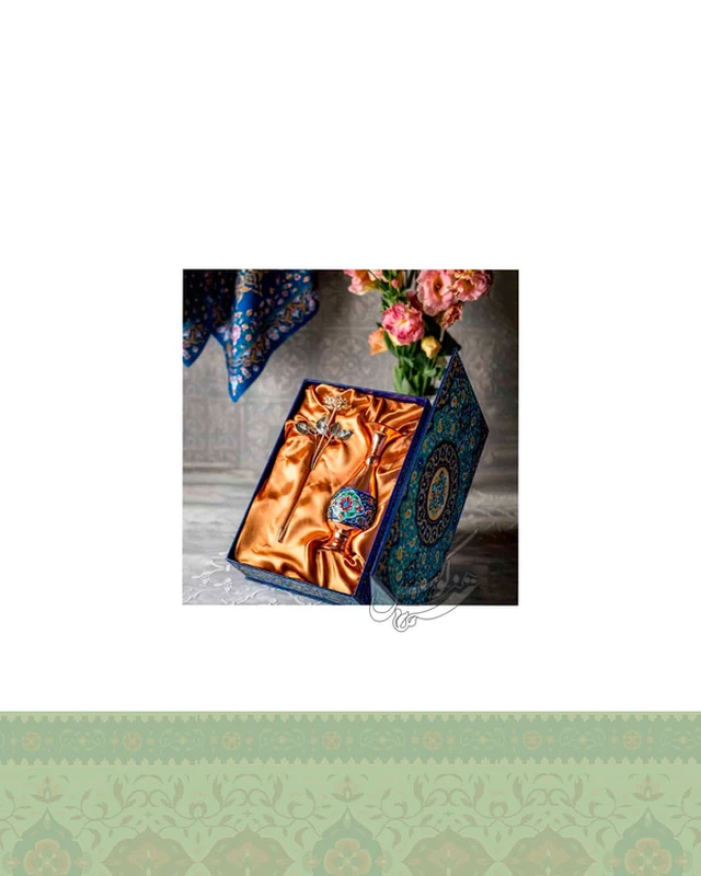 گلدان زیبای صراحی مس و پرداز