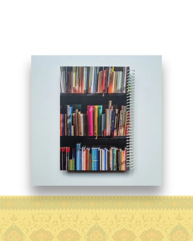دفتر رقعی طرح قفسه کتاب کد ۰۷۲ - طراحی 100 برگ