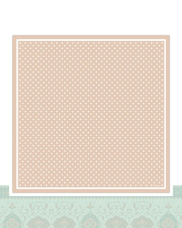 دستمال سر و گردن طرح خال‌خالی ریز زمینه کِرِم - 50x50 سانتیمترمربع