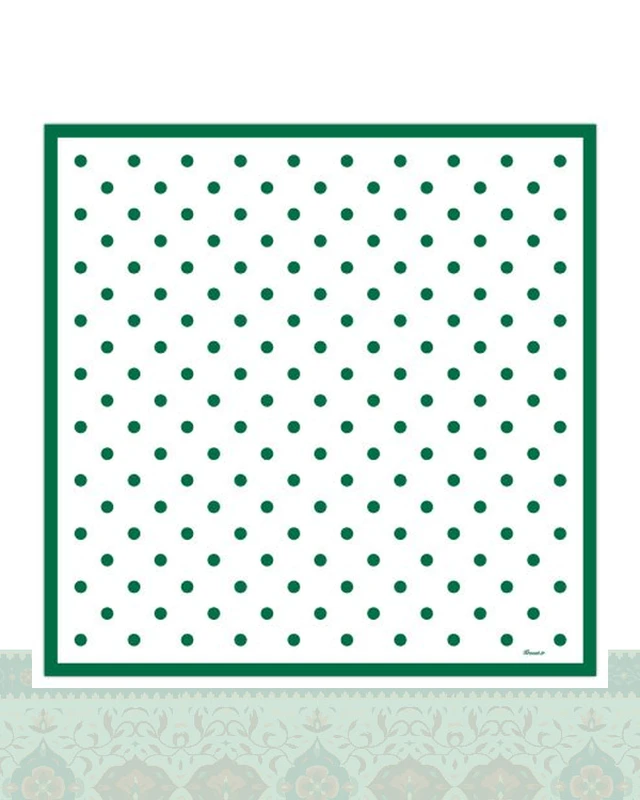دستمال سر و گردن طرح خال‌خالی درشت سبز - 50x50 سانتیمترمربع
