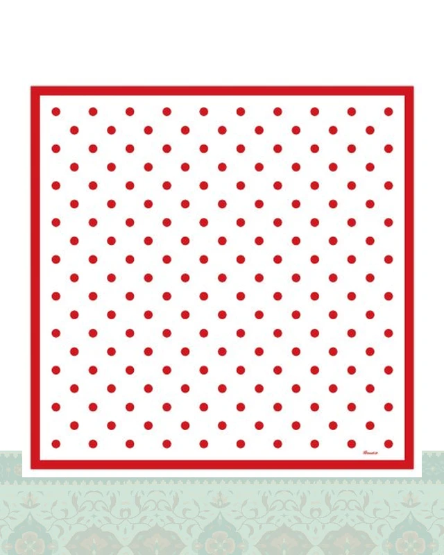 دستمال سر و گردن طرح خال‌خالی درشت قرمز - 50x50 سانتیمترمربع