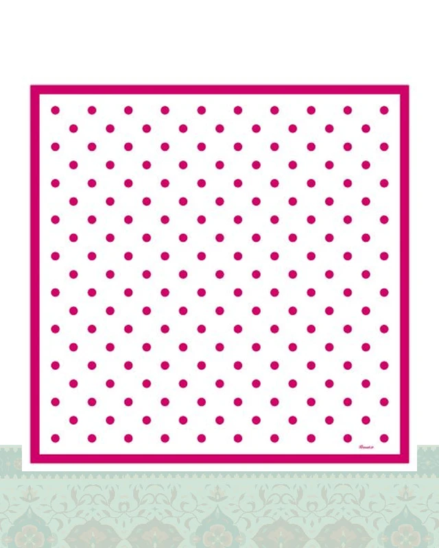 دستمال سر و گردن طرح خال‌خالی درشت صورتی - 50x50 سانتیمترمربع