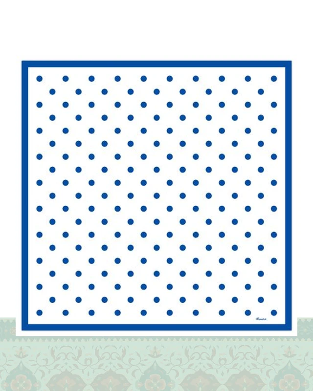 دستمال سر و گردن طرح خال‌خالی درشت سرمه‌ای - 50x50 سانتیمترمربع