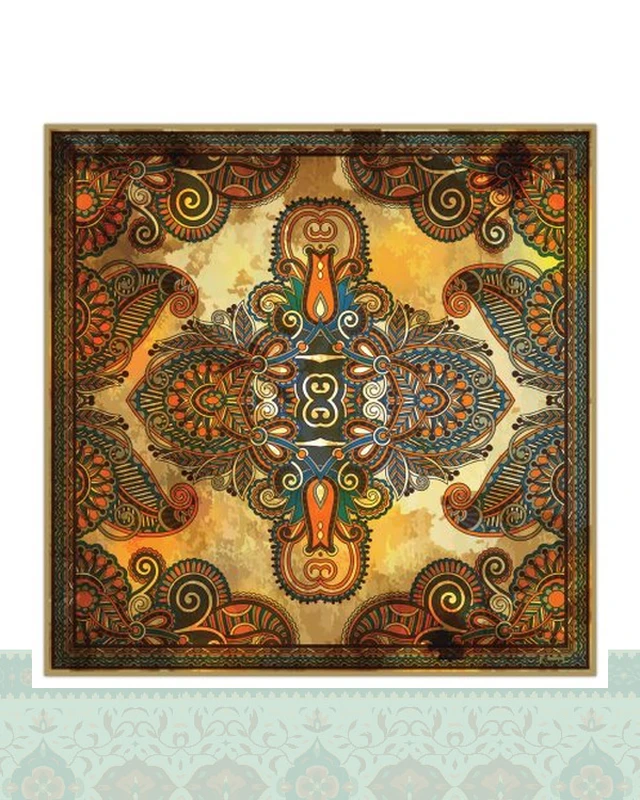 دستمال سر و گردن طرح سنتی - 50x50 سانتیمترمربع