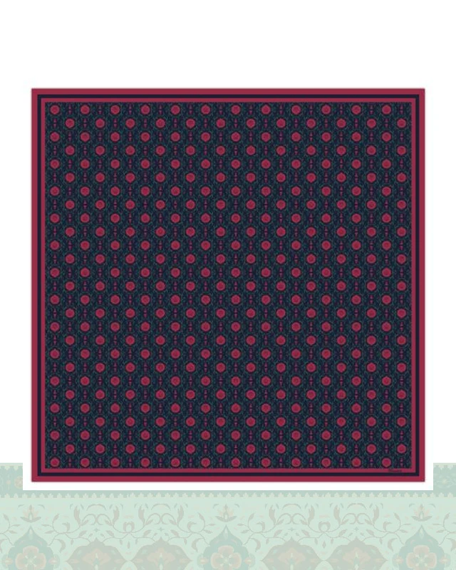 دستمال سر و گردن طرح یلدا زمینه دودی - 50x50 سانتیمترمربع