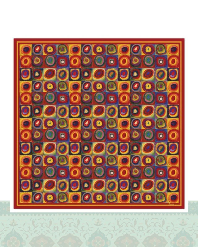 دستمال سر و گردن طرح نقاشی واسیلی کاندینسکی - 50x50 سانتیمترمربع