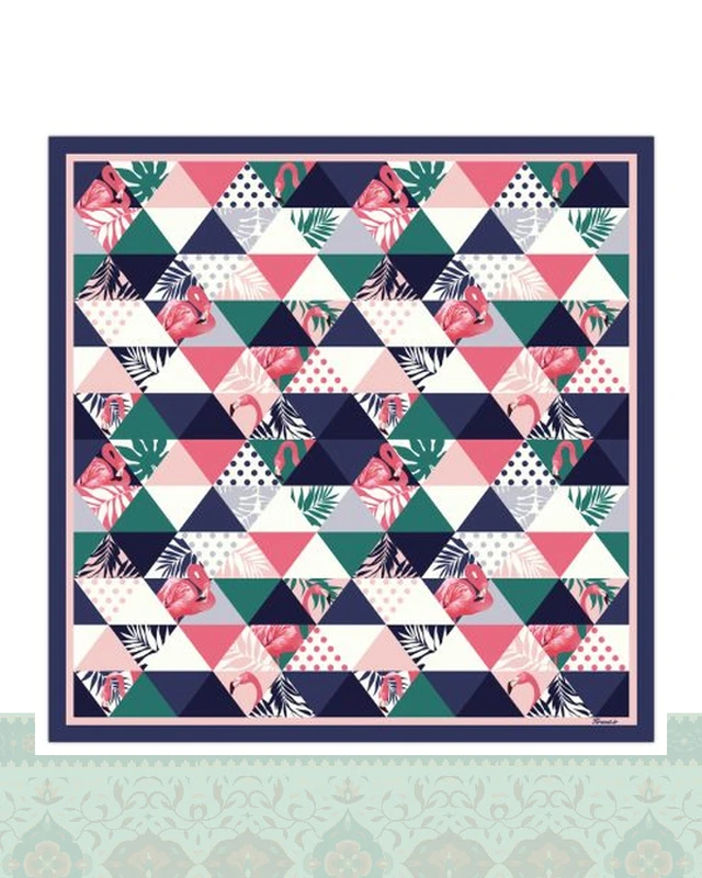 دستمال سر و گردن طرح فلامنیگو - 50x50 سانتیمترمربع