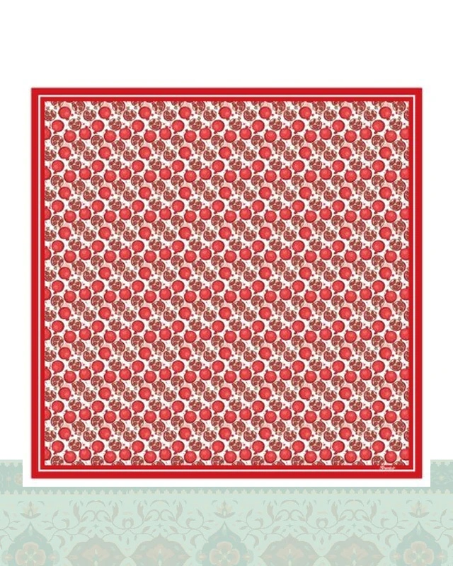 دستمال سر و گردن طرح انار - 50x50 سانتیمترمربع