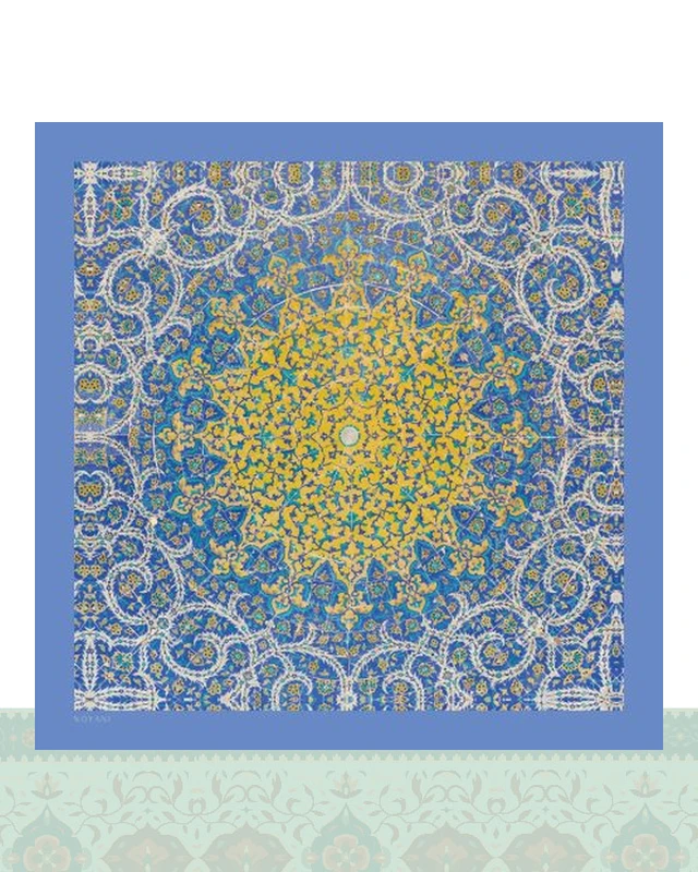 دستمال سر و گردن طرح کاشی‌کاری - 50x50 سانتیمترمربع